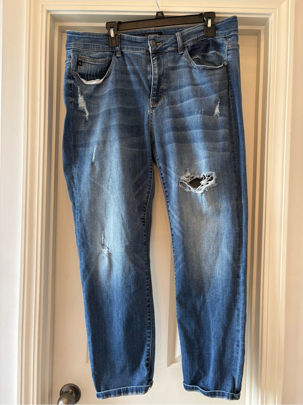 Judy Blue Midwash Blue Denim Jeans with Contrast Stitching Size 18w